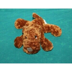 Russ Berrie Brown Floppies Whispie Puppy Dog Mini Bean Bag Plush Toy 5" CUTE HTF